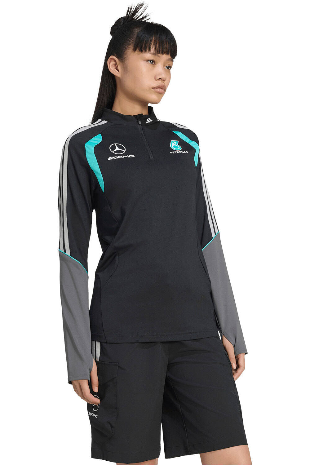 adidas sudadera mujer MER MC QZ W vista frontal