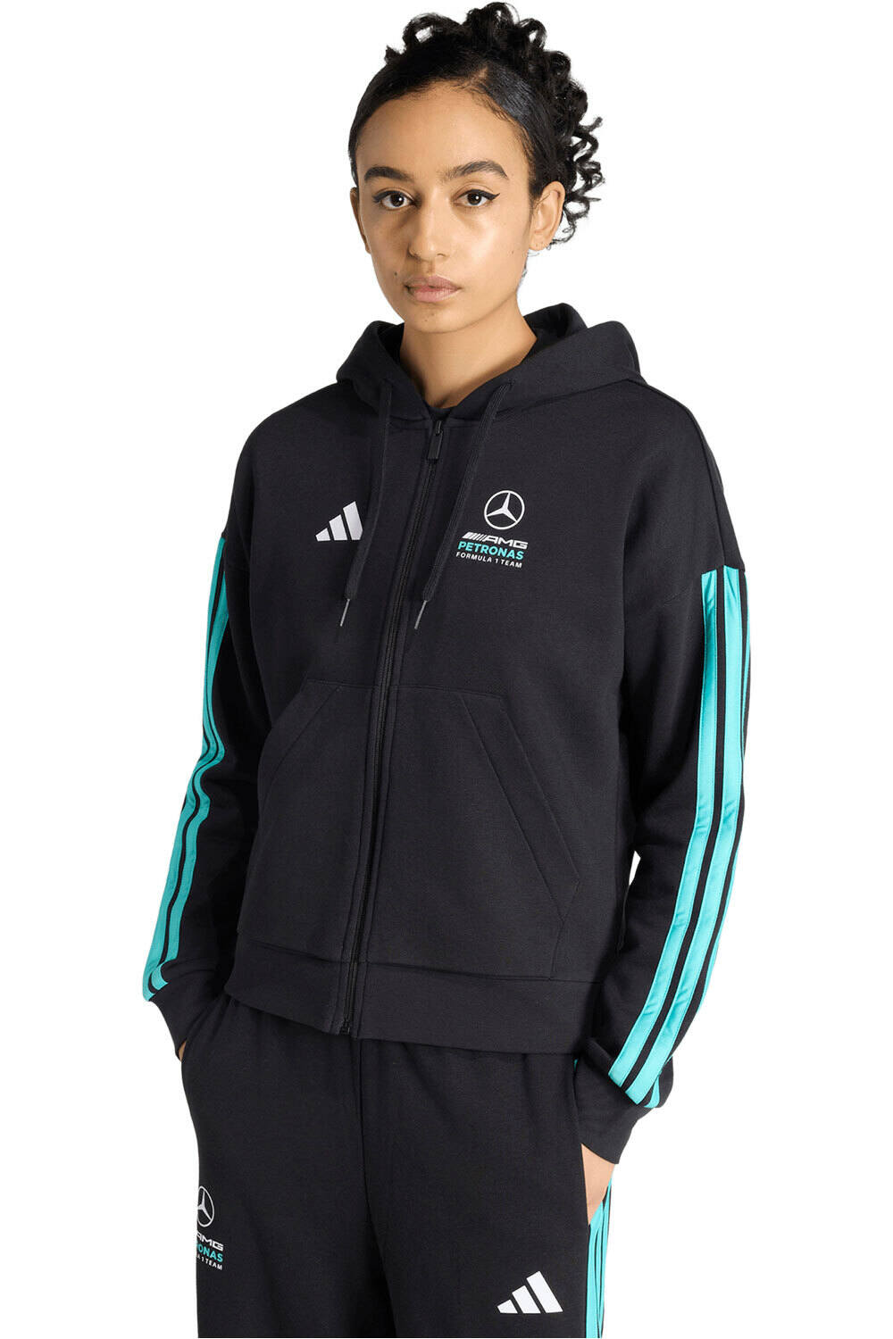 adidas sudadera mujer MERCEDES - AMG PETRONAS FORMULA 1 TEAM DNA vista frontal