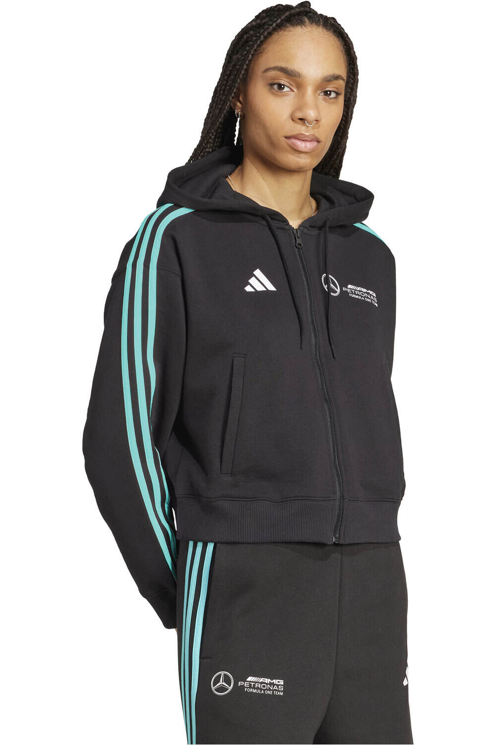 adidas sudadera mujer MERCEDES AMG PETRONAS F1 TEAM DNA vista detalle
