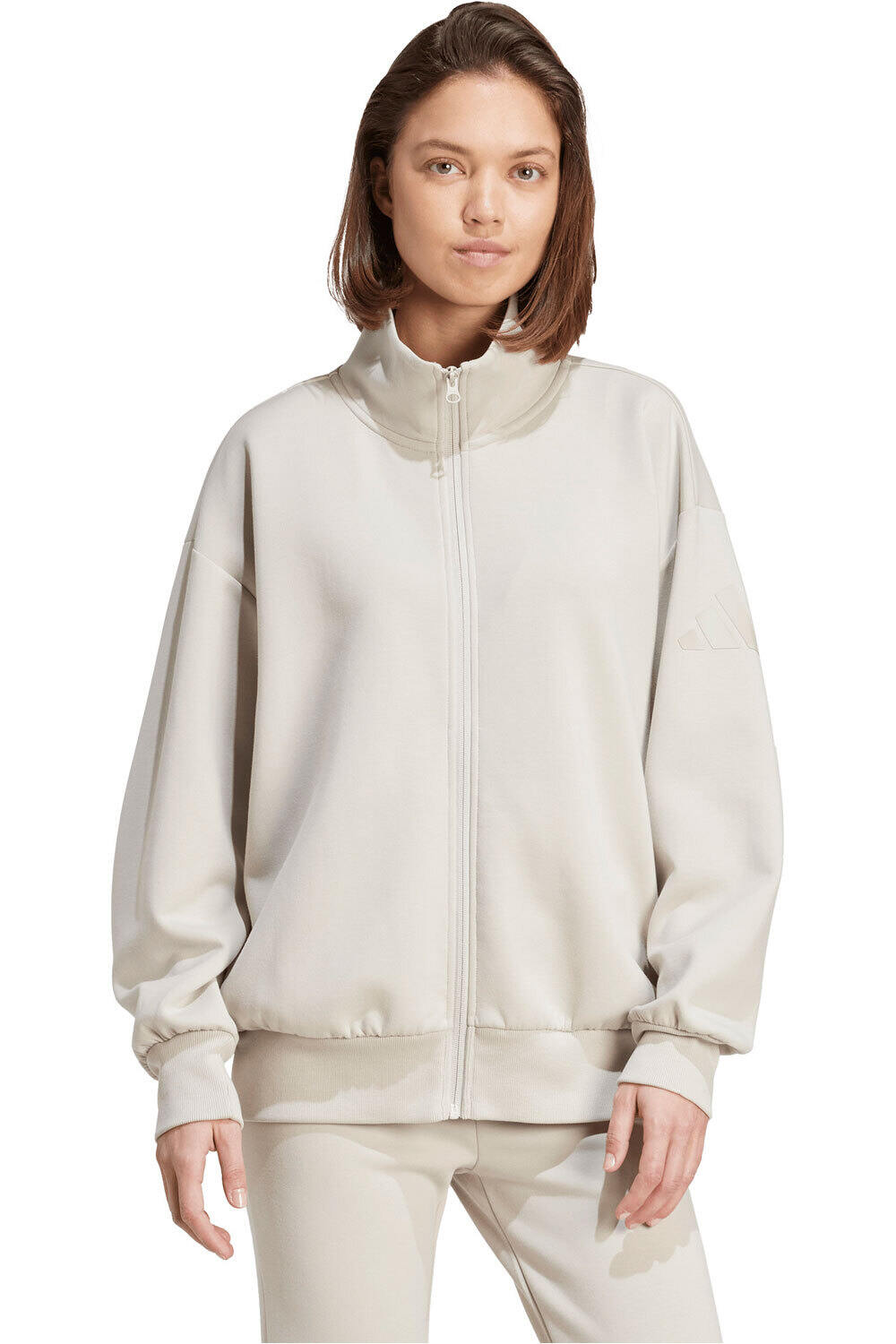 adidas sudadera mujer SOFT LUX FULL-ZIP TRACKTOP vista frontal
