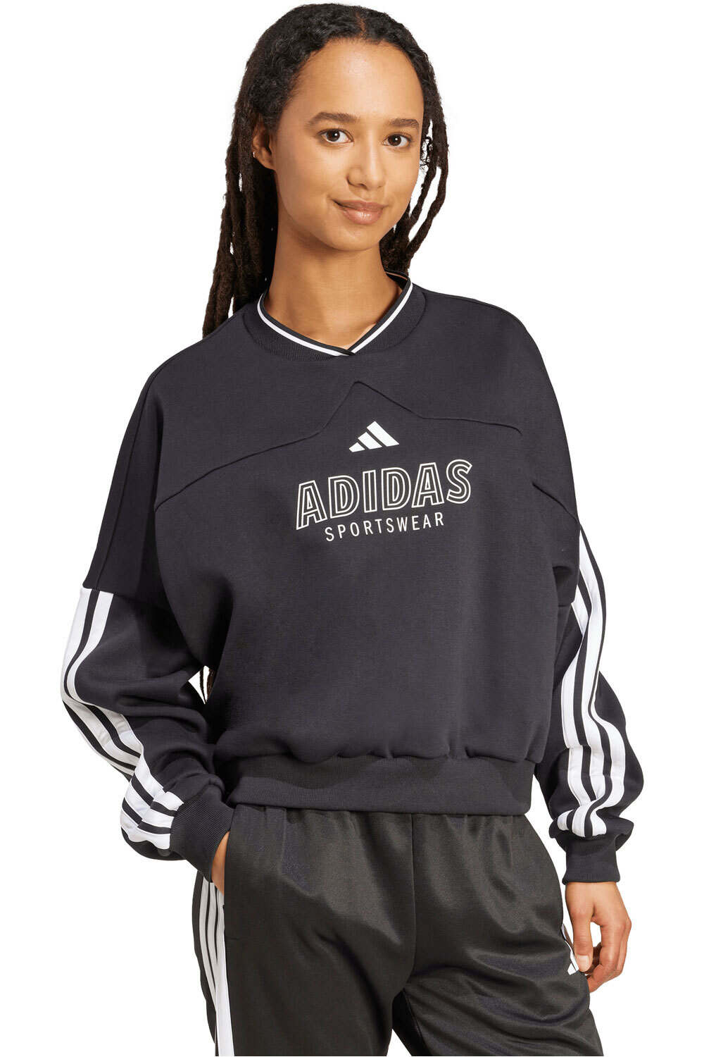 adidas sudadera mujer TIRO CUT FLEECE 3 BANDAS vista detalle