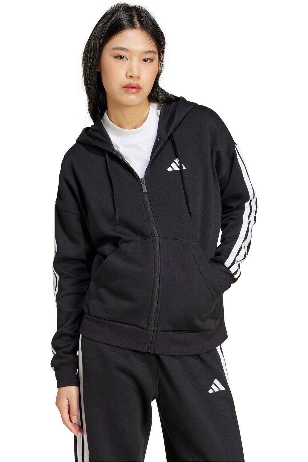 adidas sudadera mujer W 3S FL FZ HD vista detalle