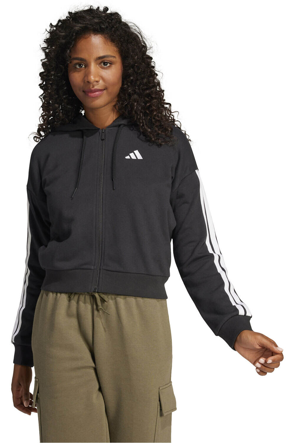 adidas sudadera mujer W 3S FT FZ HD vista frontal
