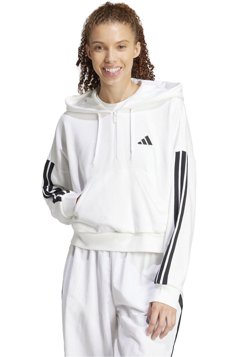 adidas sudadera mujer W 3S FT QZ HD vista frontal