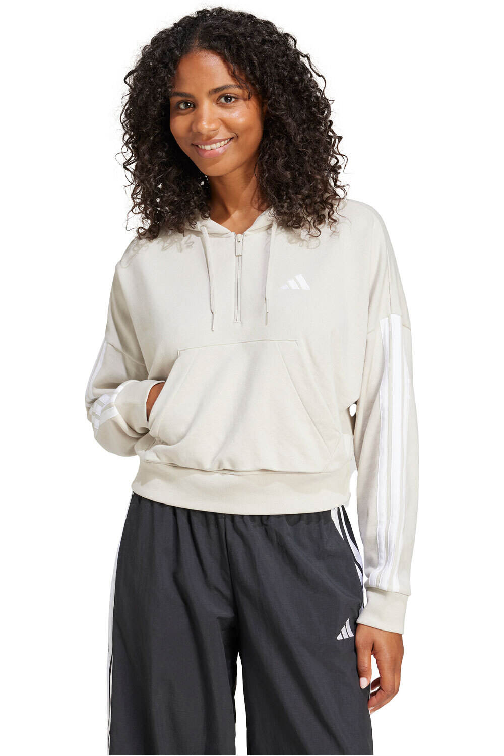 adidas sudadera mujer W 3S FT QZ HD vista frontal