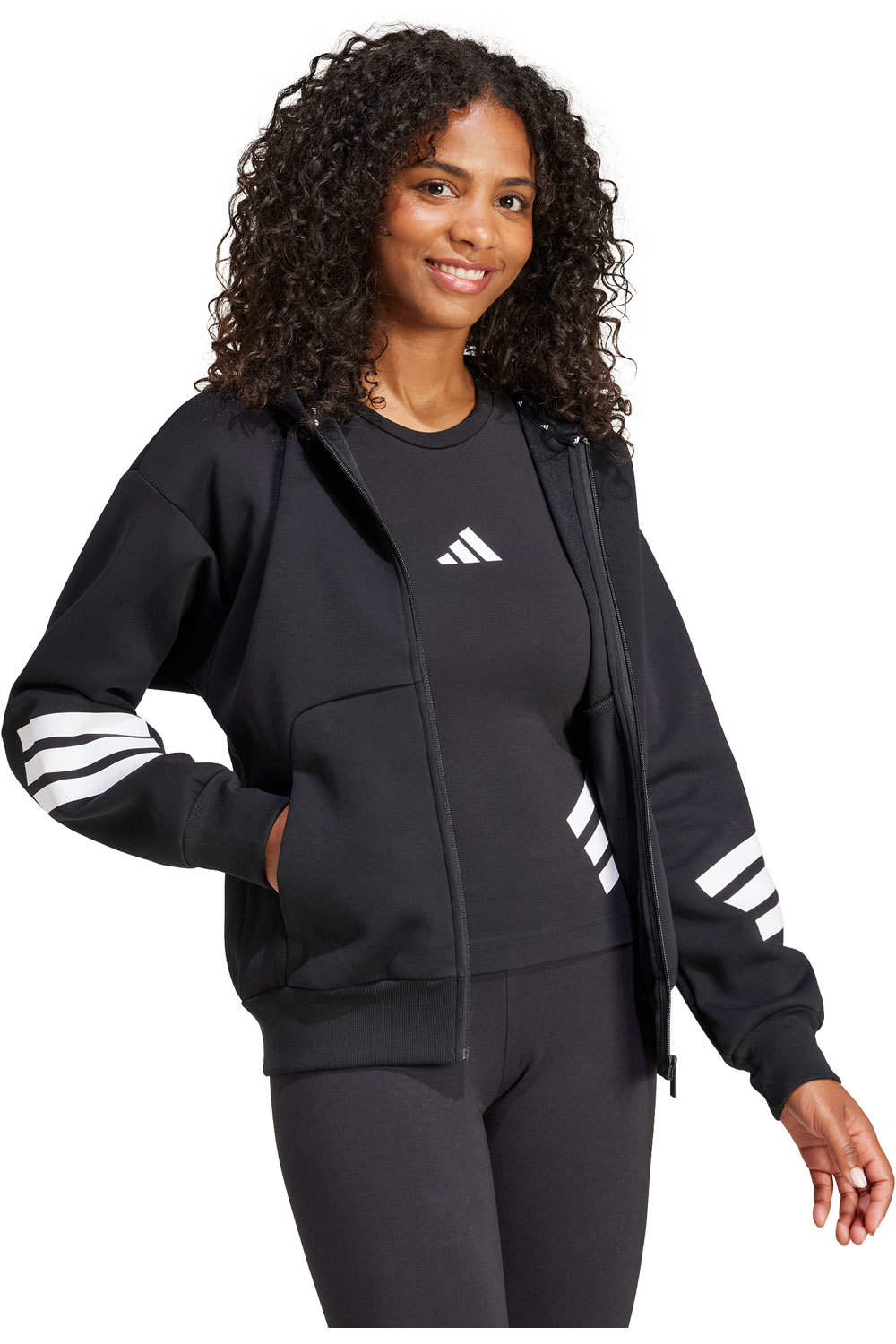 adidas sudadera mujer W FI 3S FZ HD vista detalle
