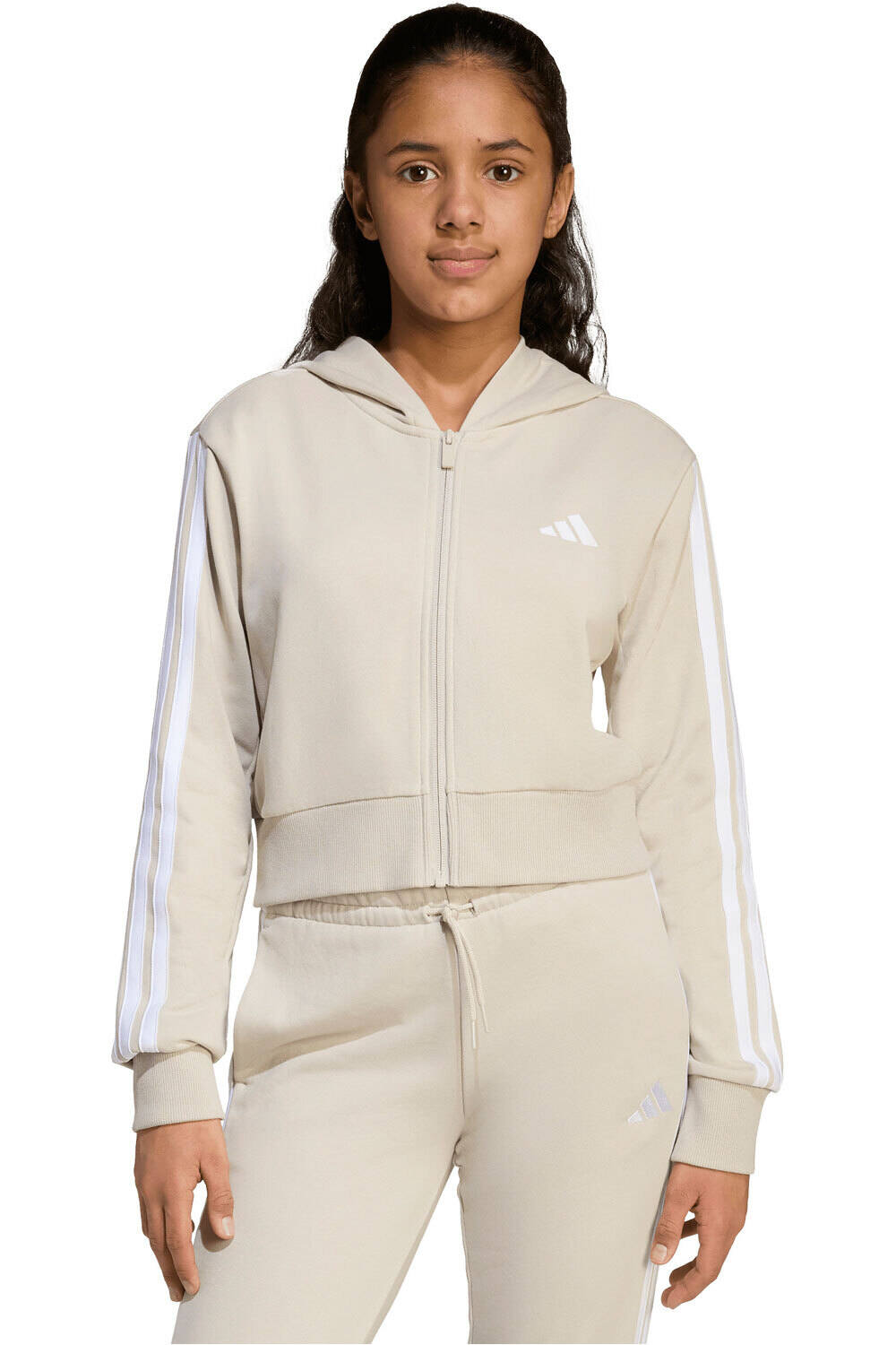 adidas sudadera niña X_JG 3S FT FZ CRO vista frontal