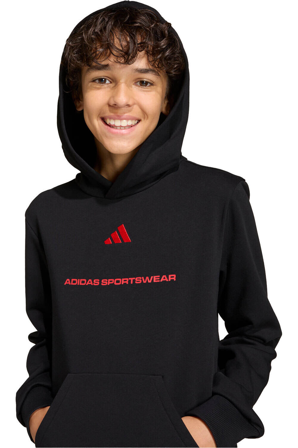 adidas sudadera niño BOYS SLOGAN FLEECE HOODIE vista detalle