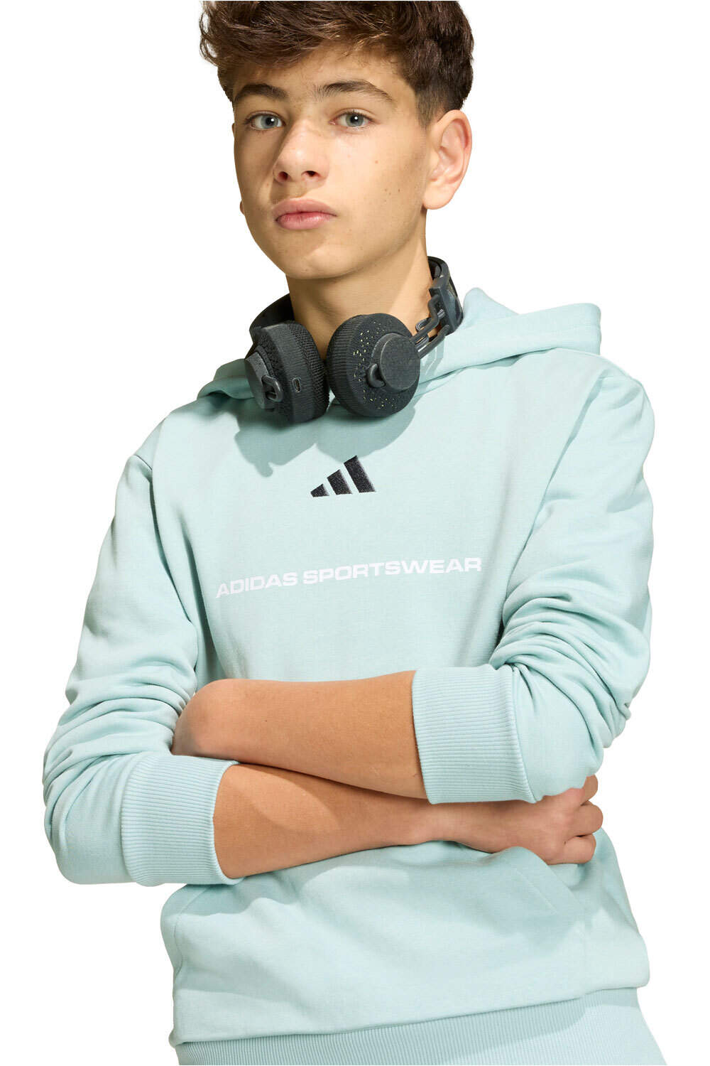 adidas sudadera niño BOYS SLOGAN FLEECE HOODIE vista detalle