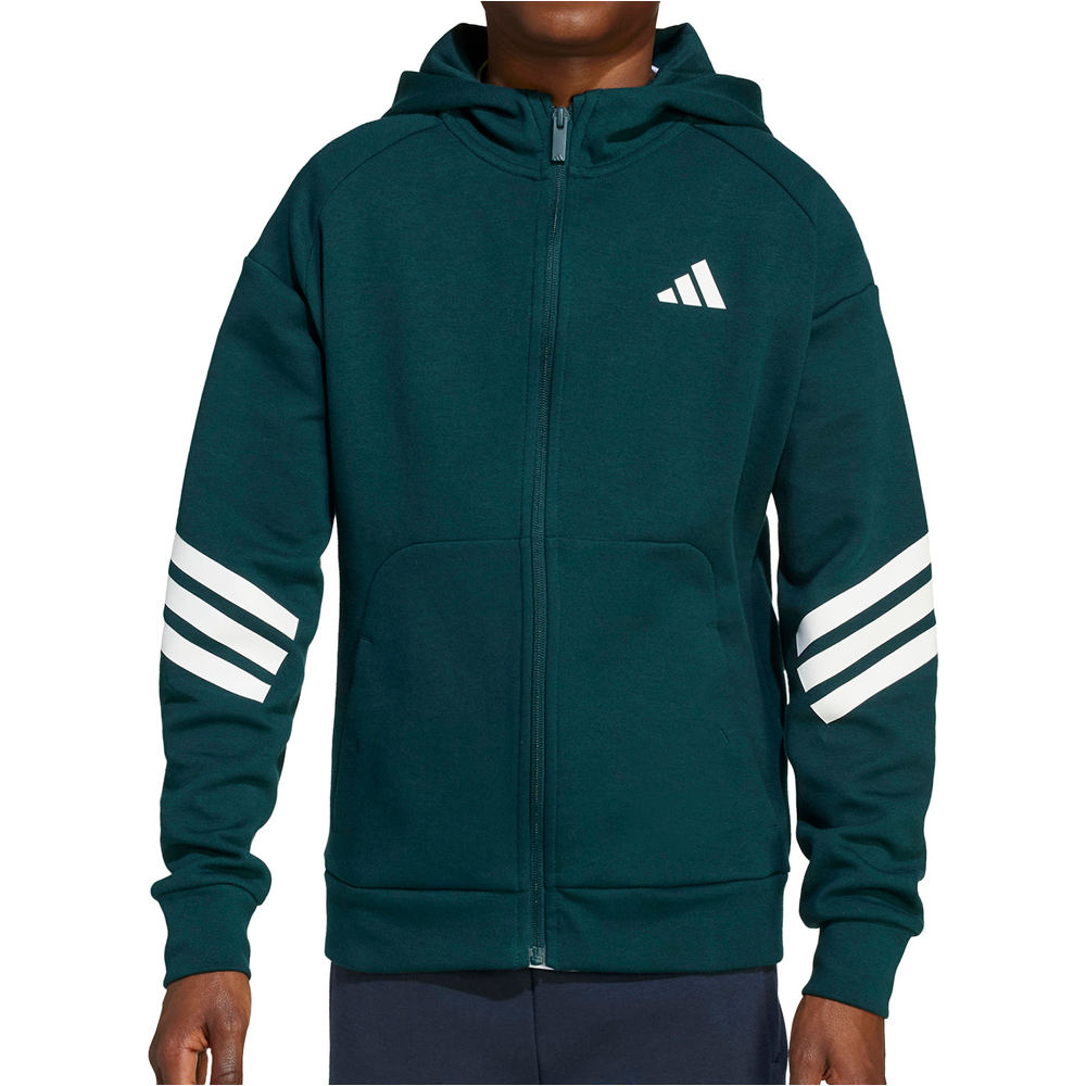 adidas sudadera niño J FI 3S FZ HD vista frontal
