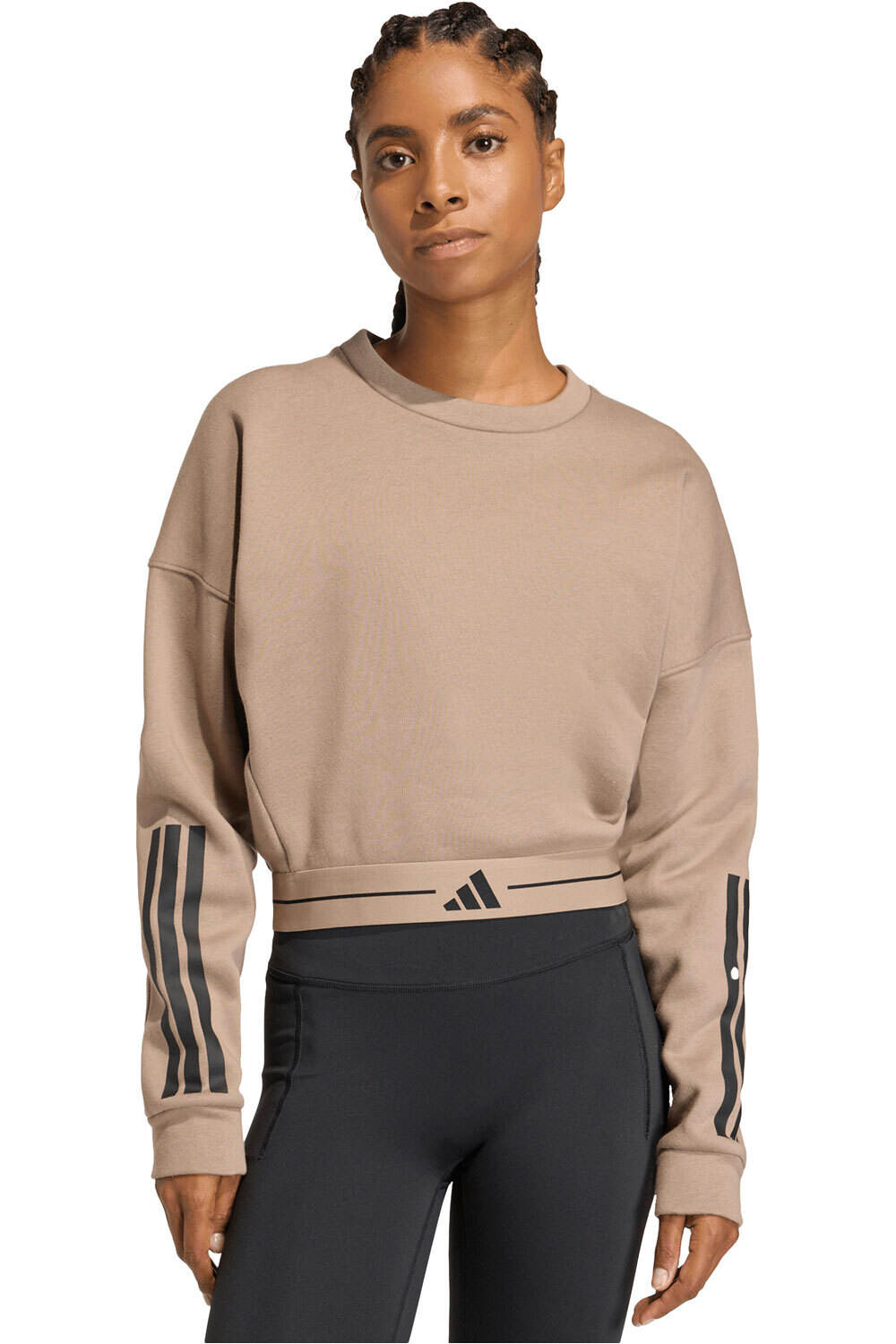 adidas sudaderas deportivas mujer HYPERGLAM 3 STRIPES vista frontal