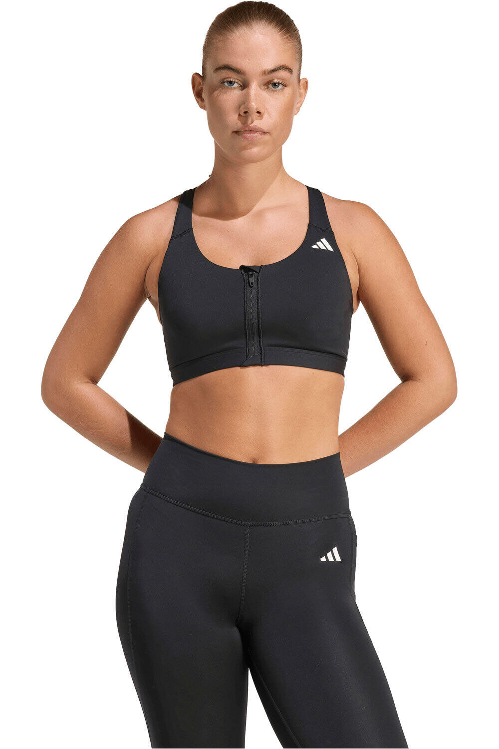 adidas sujetadores deportivos ALTO IMPACTO CREMALLERA OPTIME ESSENTIALS vista frontal