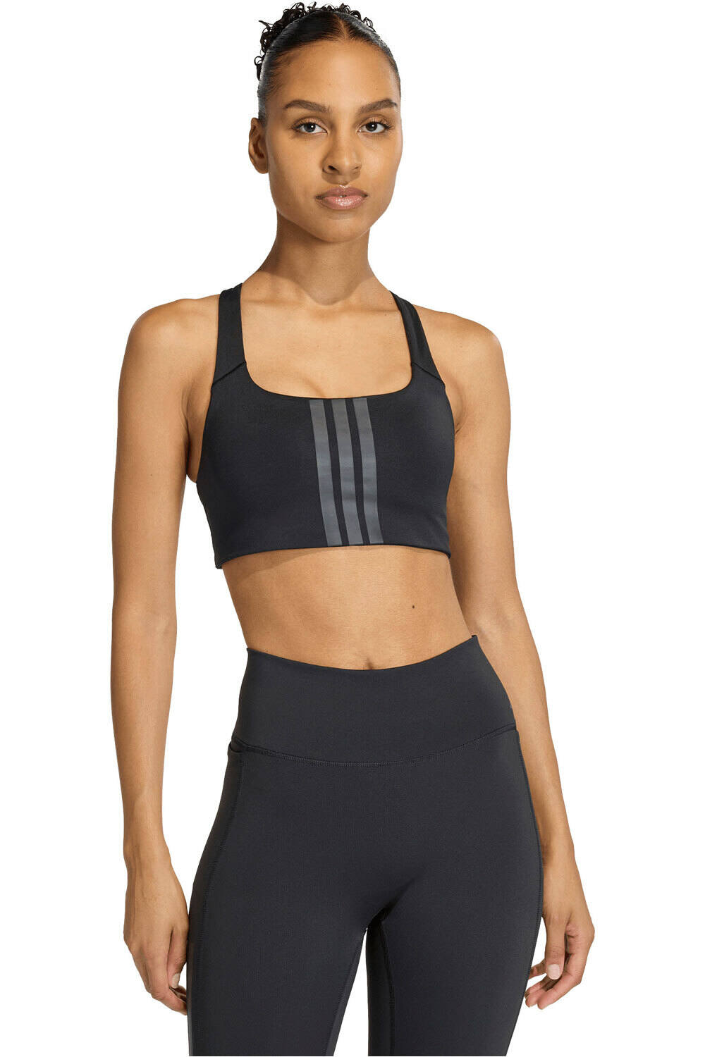 adidas sujetadores deportivos IMPACTO MEDIO OPTIME 3 STRIPES vista frontal