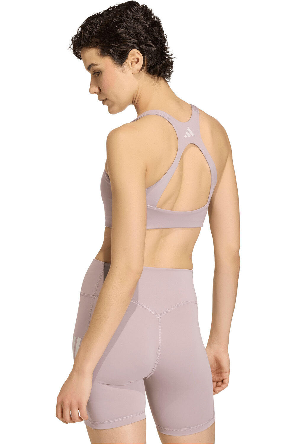 adidas sujetadores deportivos IMPACTO MEDIO OPTIME 3 STRIPES vista trasera