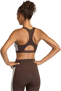 adidas sujetadores deportivos IMPACTO MEDIO OPTIME ESSENTIALS 3 STRIPES vista trasera