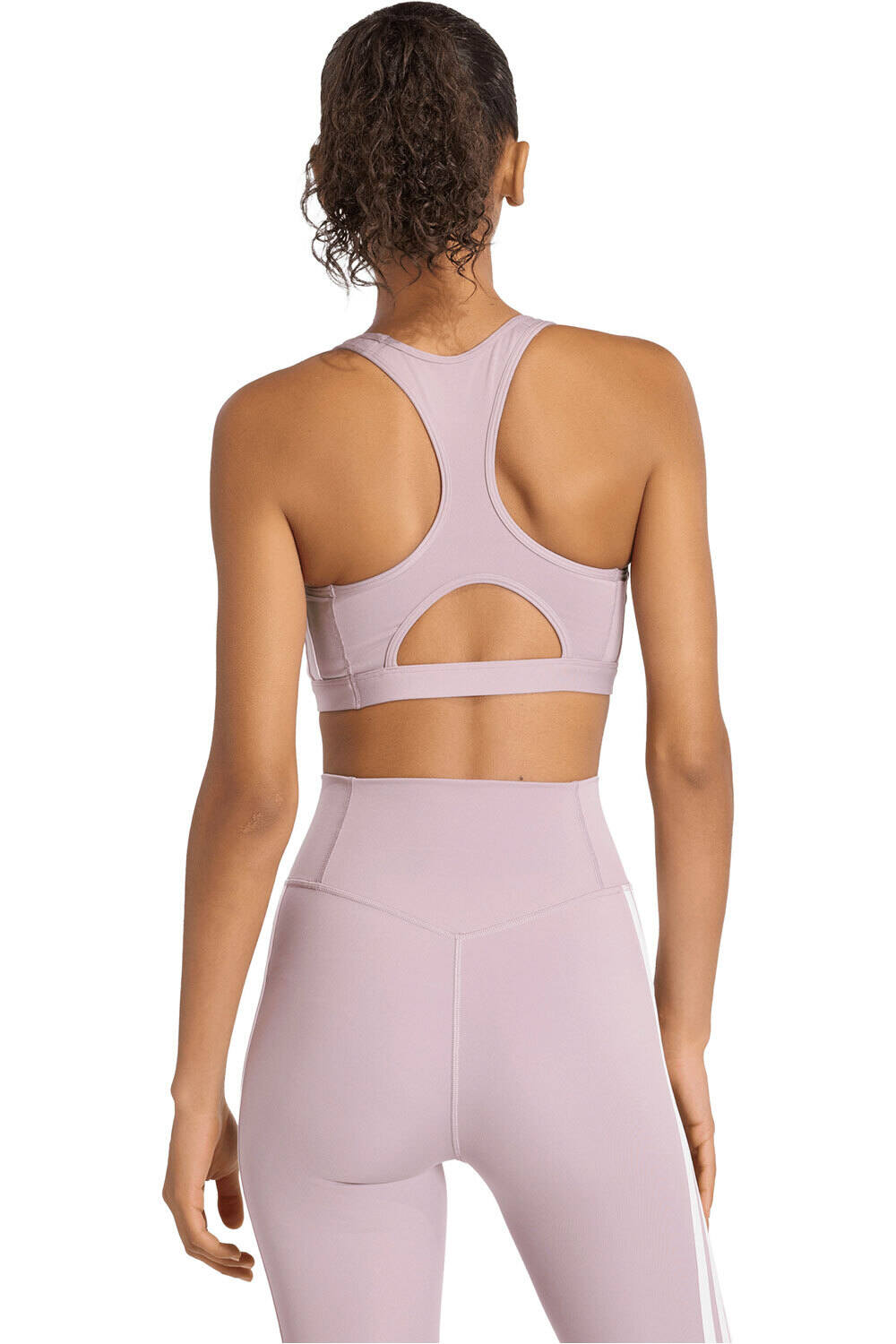 adidas sujetadores deportivos OPTIME ESSENTIALS 3 STRIPES vista trasera