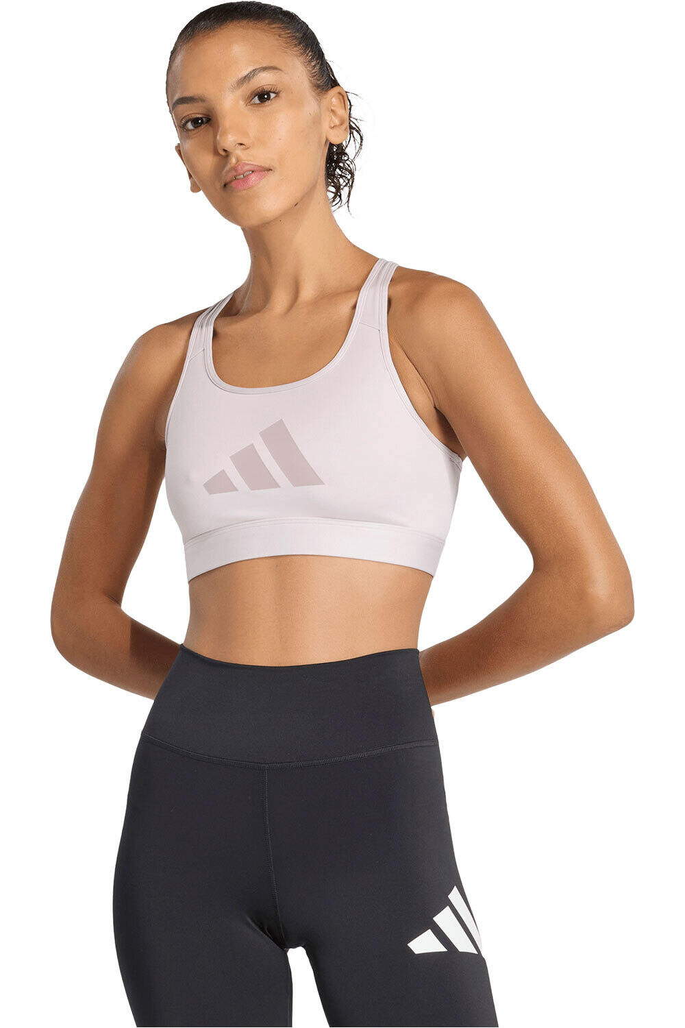 adidas sujetadores deportivos SUJETADOR POWERREACT BIG LOGO GRAPHIC vista frontal