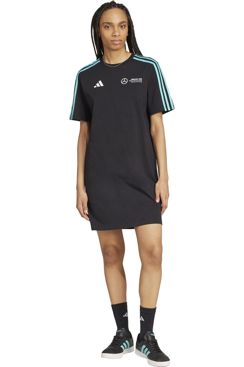 adidas vestidos mujer MERCEDES AMG PETRONAS F1 TEAM DNA vista frontal