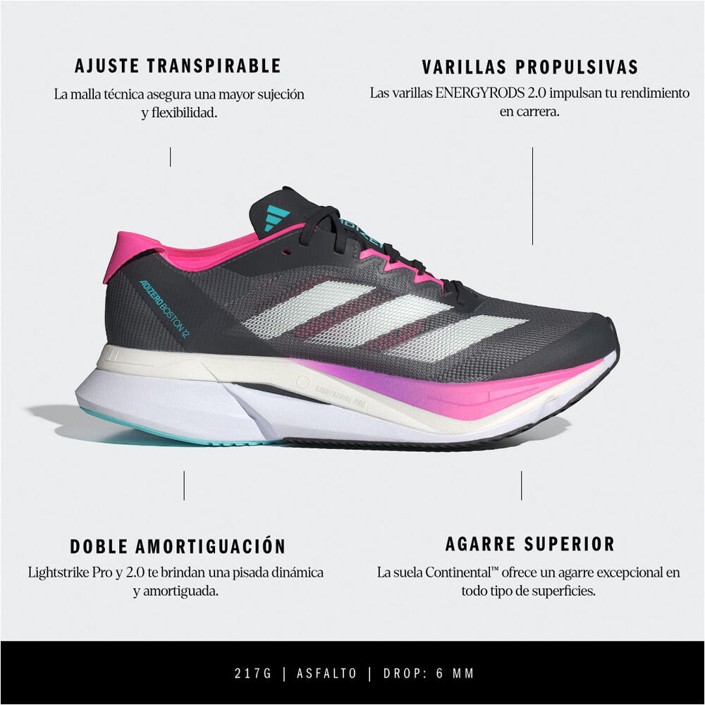 adidas zapatilla running mujer ADIZERO BOSTON 12 W 06