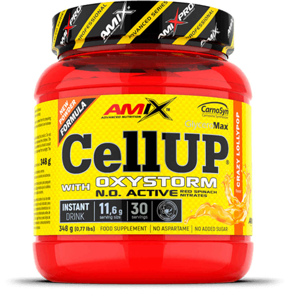 Amix Nutrition hidratación CellUP with OXYSTORM POWDER 348 GR Piru vista frontal