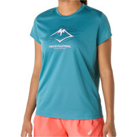 Asics camiseta entrenamiento manga corta mujer FUJITRAIL LOGO SS TOP vista detalle
