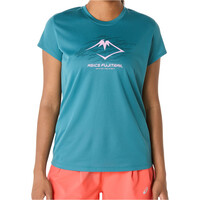 Asics camiseta entrenamiento manga corta mujer FUJITRAIL LOGO SS TOP vista frontal
