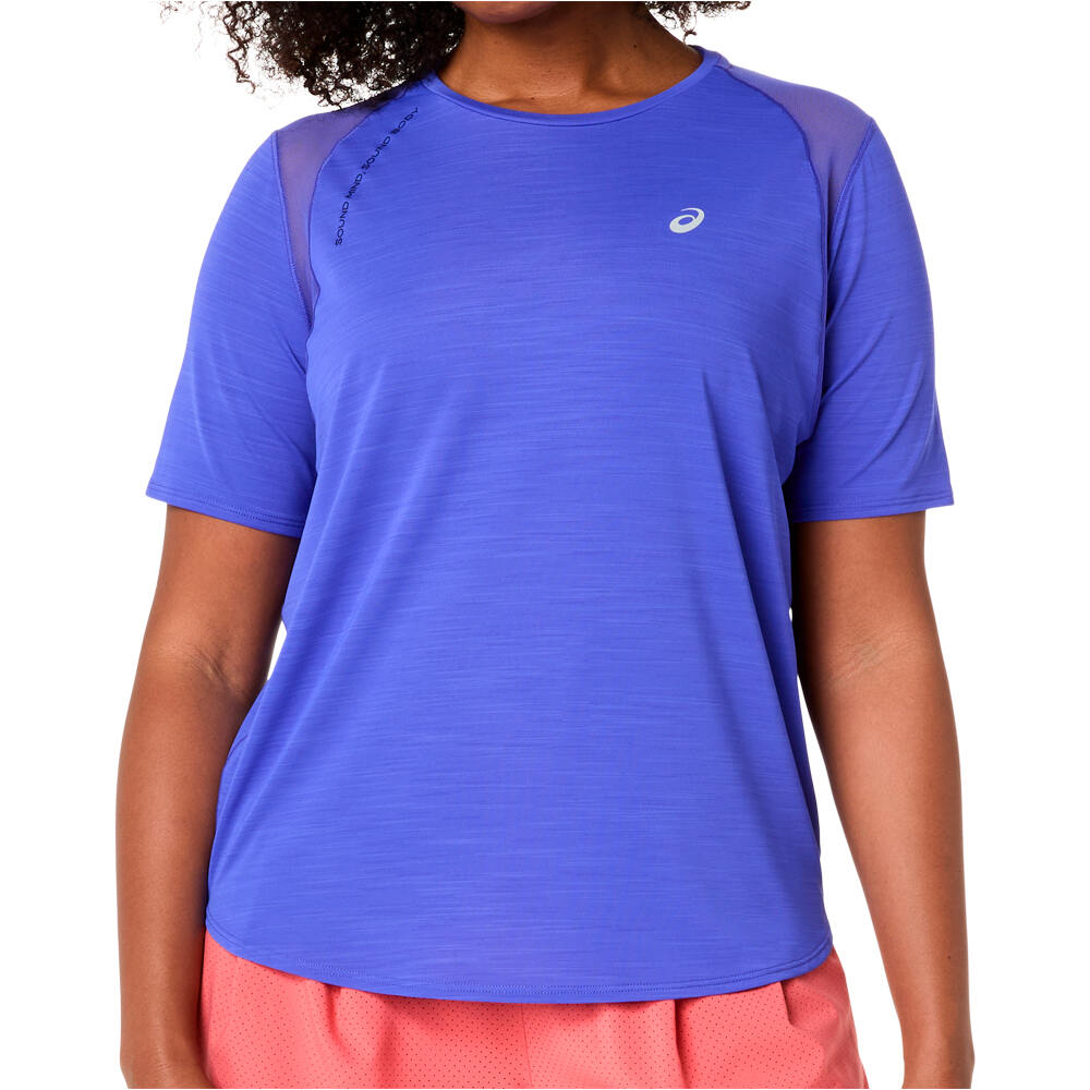 Asics camiseta entrenamiento manga corta mujer ROAD SS TOP vista frontal