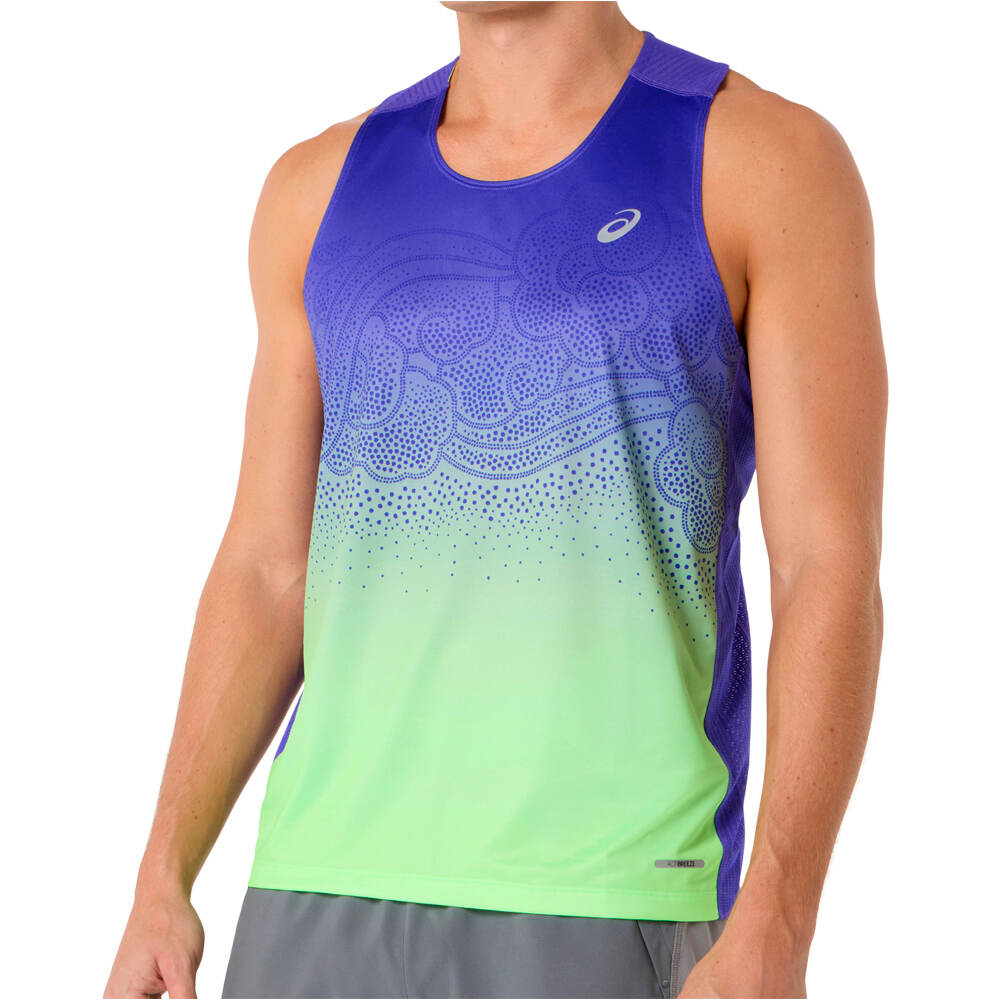Asics camiseta entrenamiento tirantes hombre ROAD FADE SINGLET vista detalle