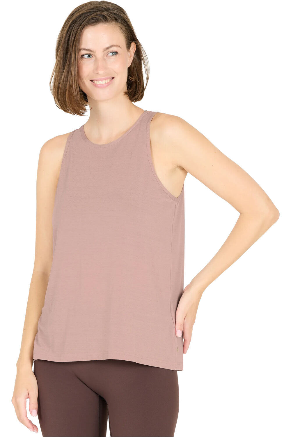 Athlecia camiseta tirantes fitness mujer Mota W Slub Top vista frontal