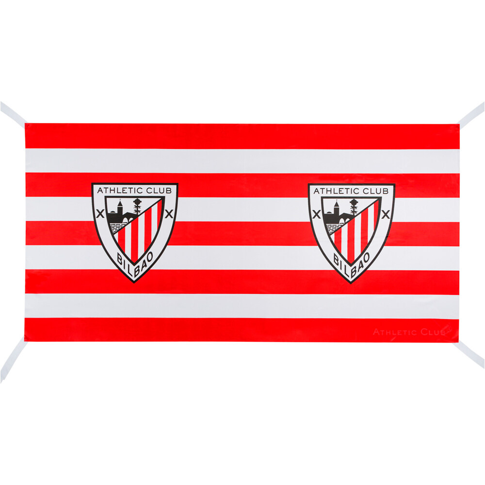 Athletic Club merchandaising equipos de fútbol oficiales BANDERA 2 ESCUDOS BALCN vista frontal