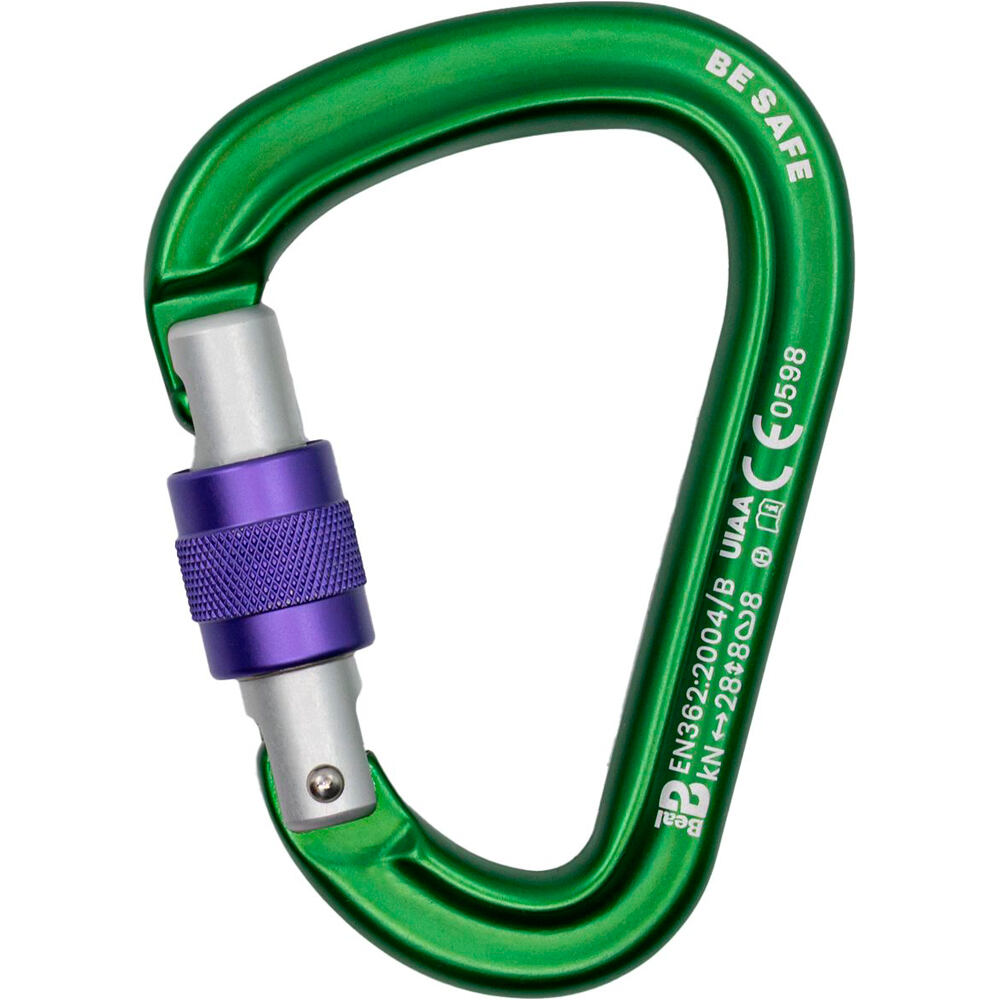 Beal mosquetón seguridad BE SAFE SCREW MATT vista frontal