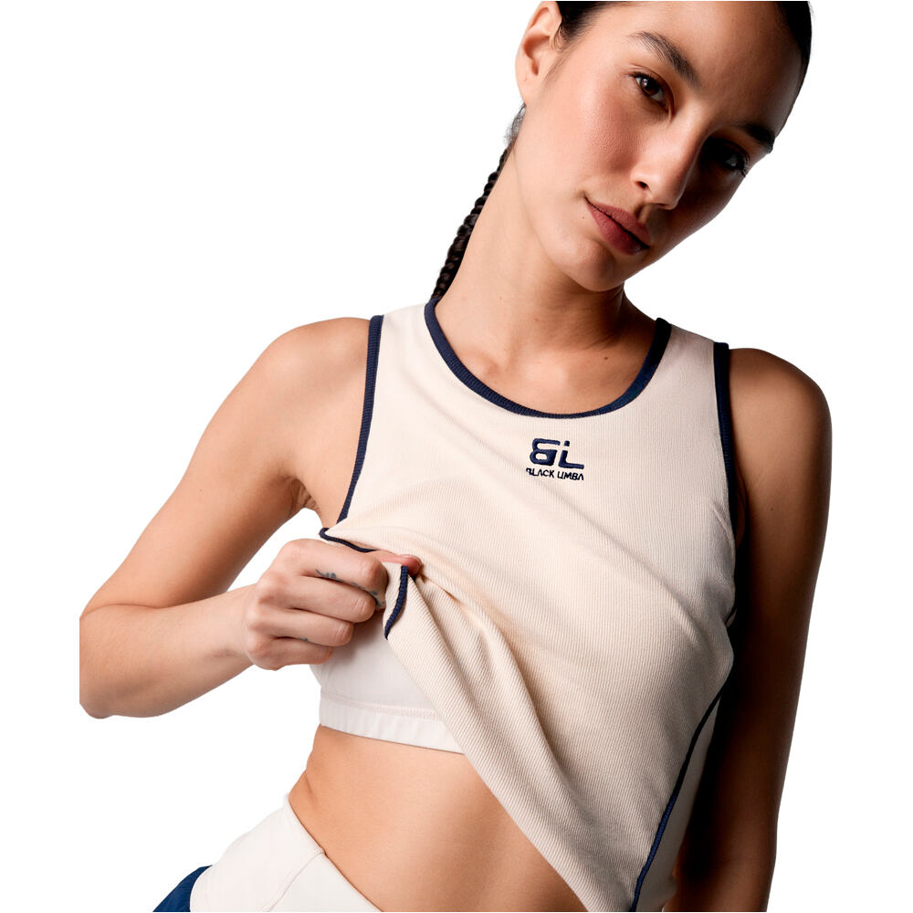 Black Limba camiseta tirantes fitness mujer Pureflex vista detalle