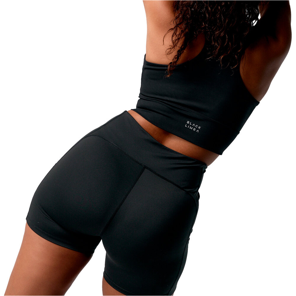 Black Limba pantalones y mallas cortas fitness mujer Sand vista trasera