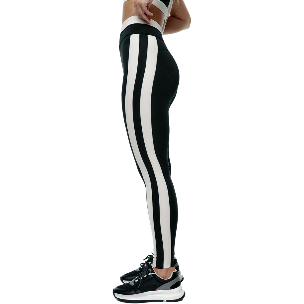 Black Limba pantalones y mallas largas fitness mujer Yinyang vista detalle
