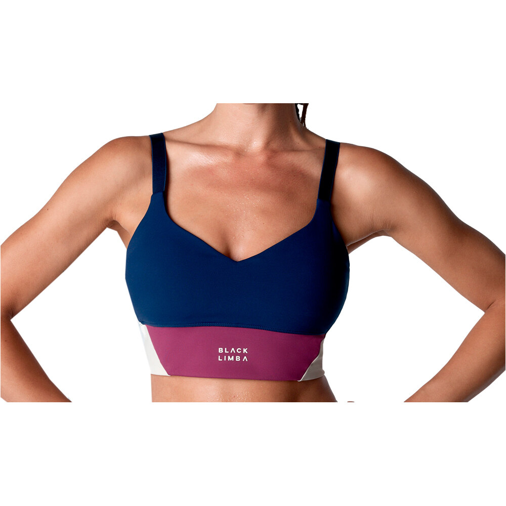 Black Limba sujetadores deportivos Pace Line vista frontal