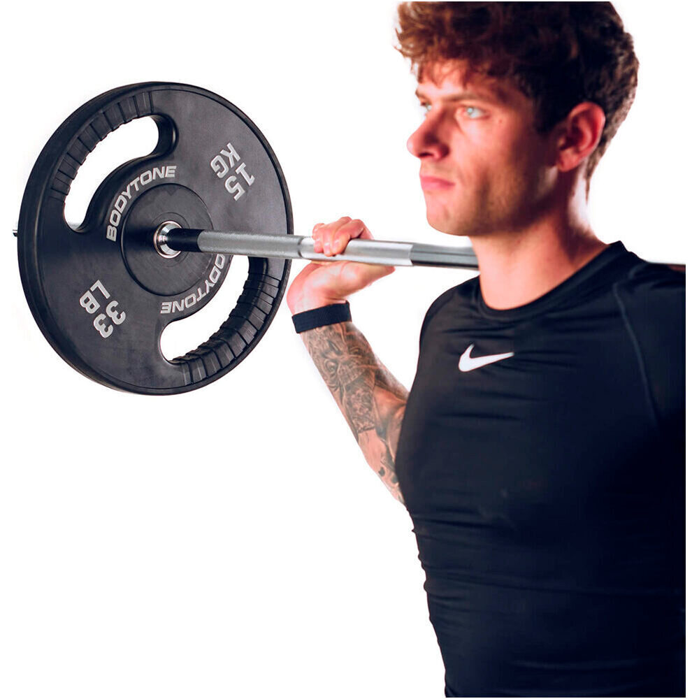 Bodytone disco pesas Disco de goma de 15 kg con agarre 03