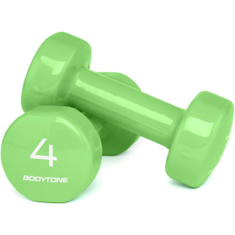 Bodytone mancuernas DV2  Pesas de vinilo 2 x 4 Kg vista frontal