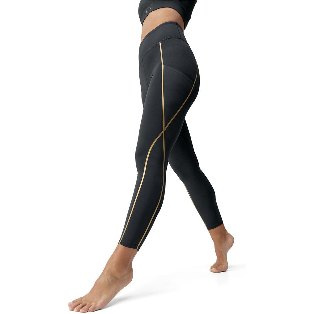Born Living Yoga pantalones y mallas largas fitness mujer Gold vista frontal