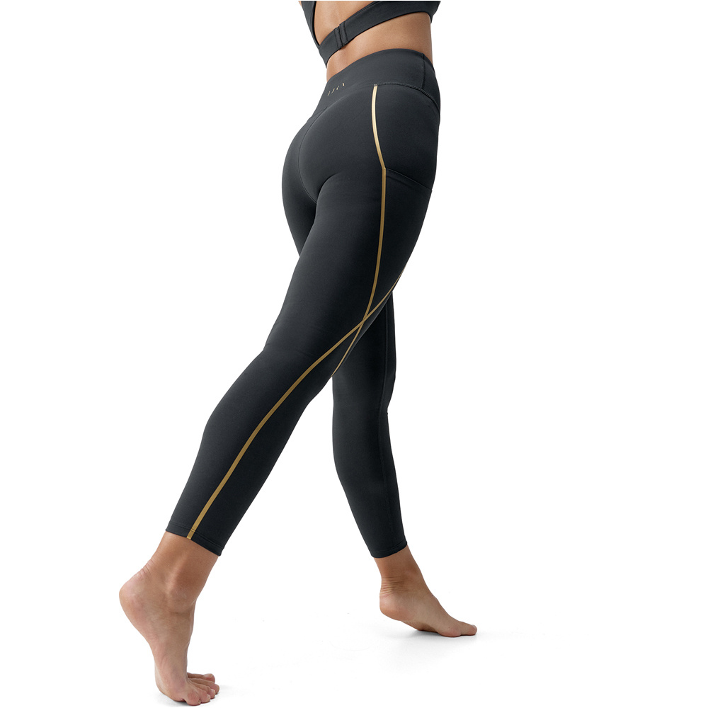 Born Living Yoga pantalones y mallas largas fitness mujer Gold vista trasera