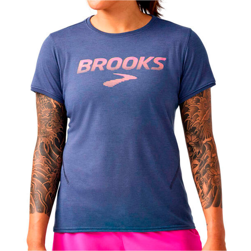 Brooks camiseta entrenamiento manga corta mujer Distance Short Sleeve 3.0 vista frontal
