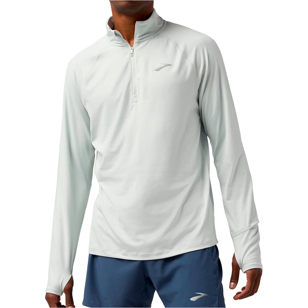 Brooks camiseta técnica manga corta hombre Dash 1/4 Zip 3.0 vista frontal