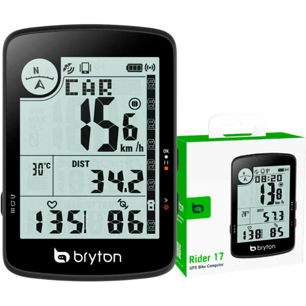 Bryton gps bicicleta Rider 17 E vista frontal
