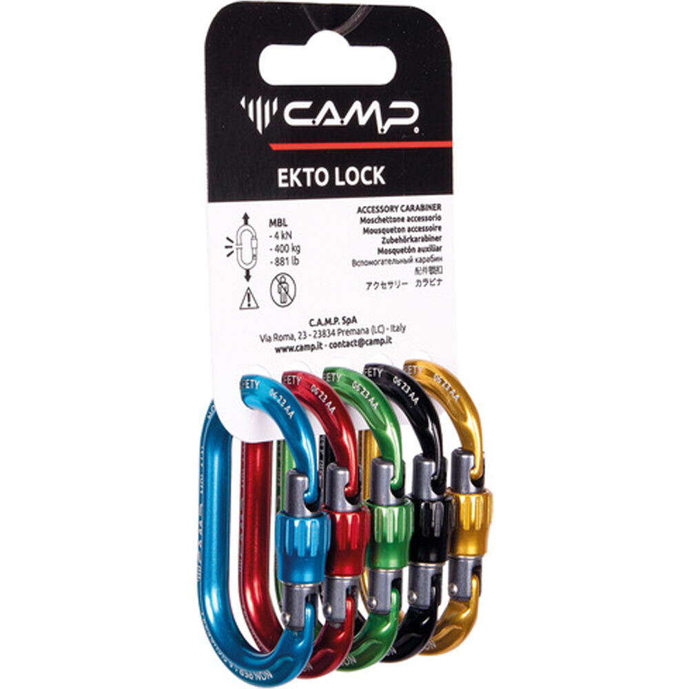 Camp mosquetón seguridad RACK PACK EKTO LOCK - 5 pcs vista frontal