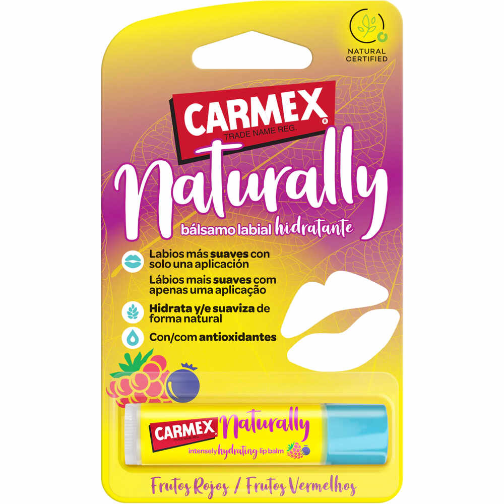 Carmex protector labial CARMEX NATURALLY FRUTOS ROJOS vista frontal