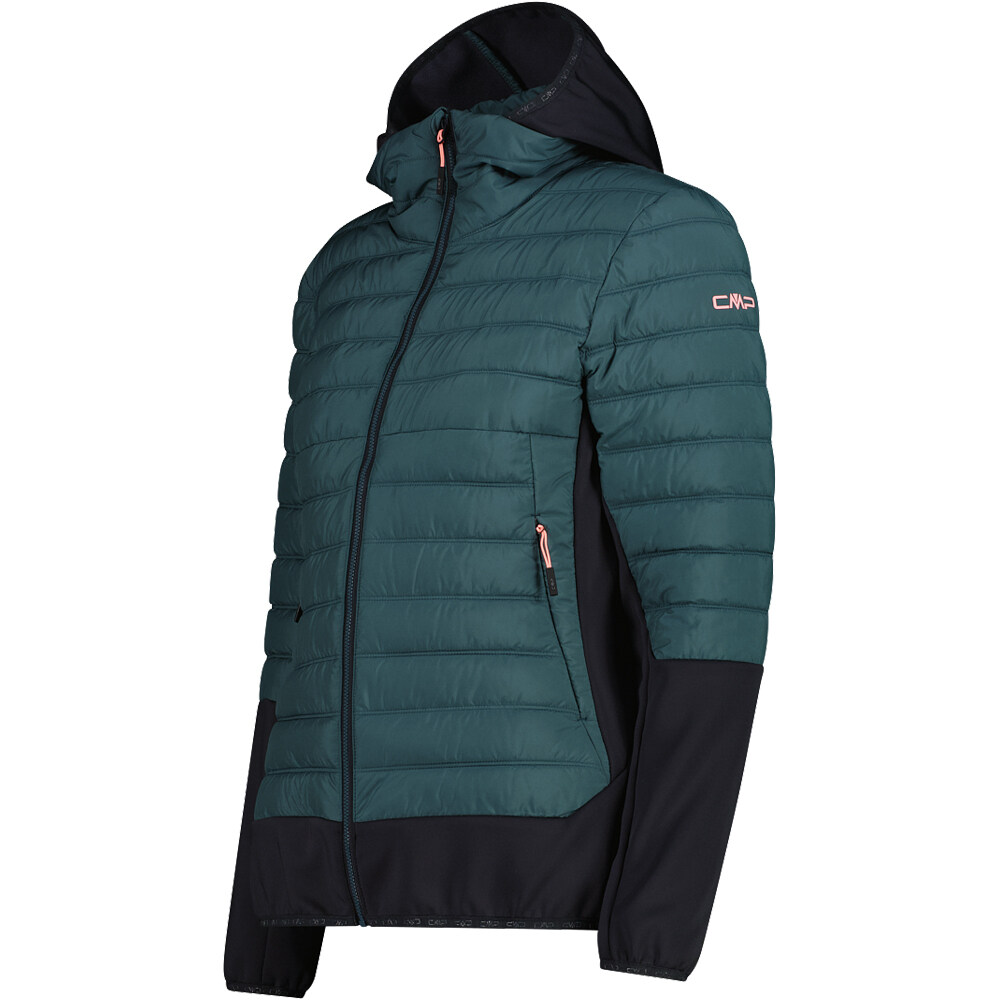 Cmp chaqueta outdoor mujer WOMAN JACKET HYBRID FIX HOOD vista detalle