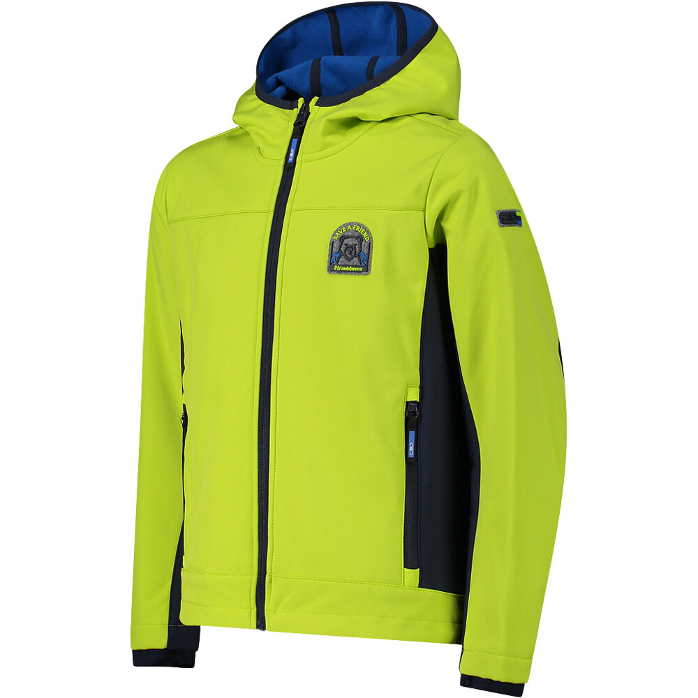 Cmp chaqueta softshell niño KID JACKET FIX HOOD vista detalle