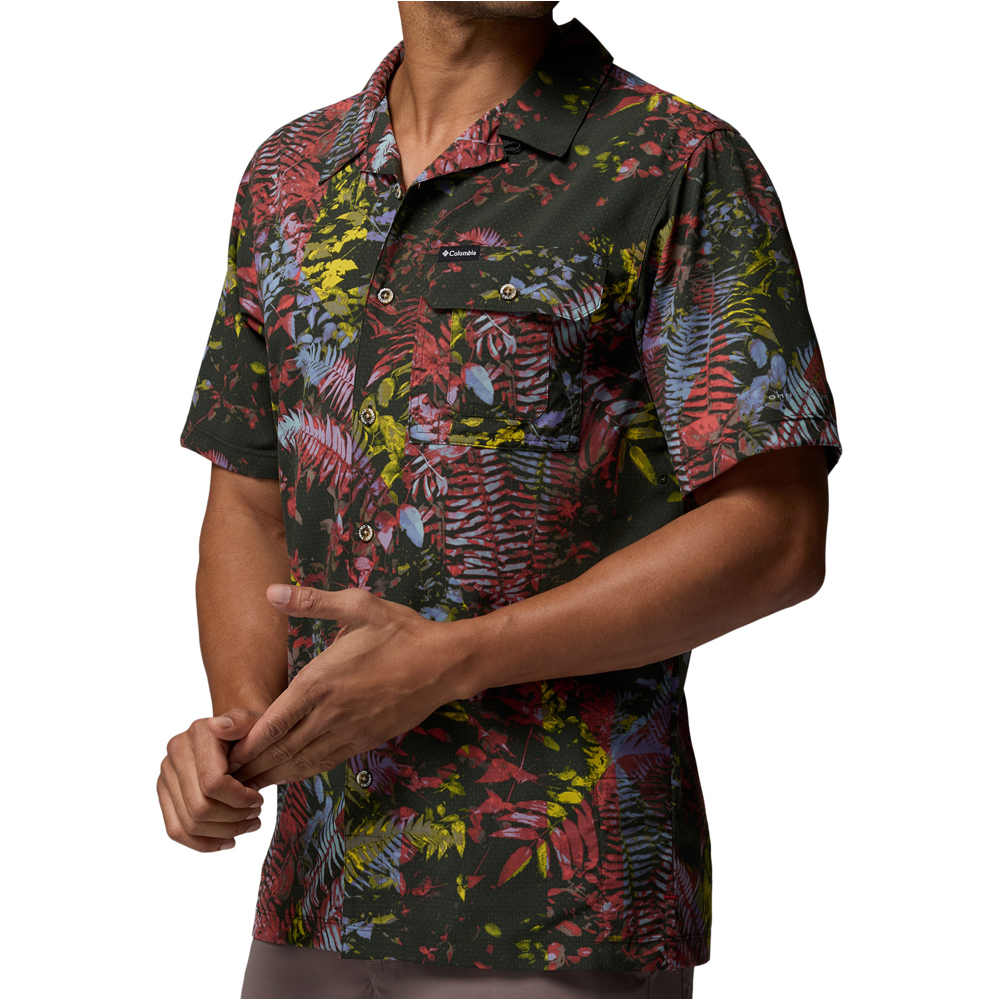 Columbia camisa montaña manga corta hombre Tech Trail Utility Printed Woven SS vista detalle