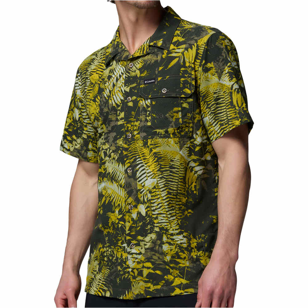 Columbia camisa montaña manga corta hombre Tech Trail Utility Printed Woven SS vista detalle
