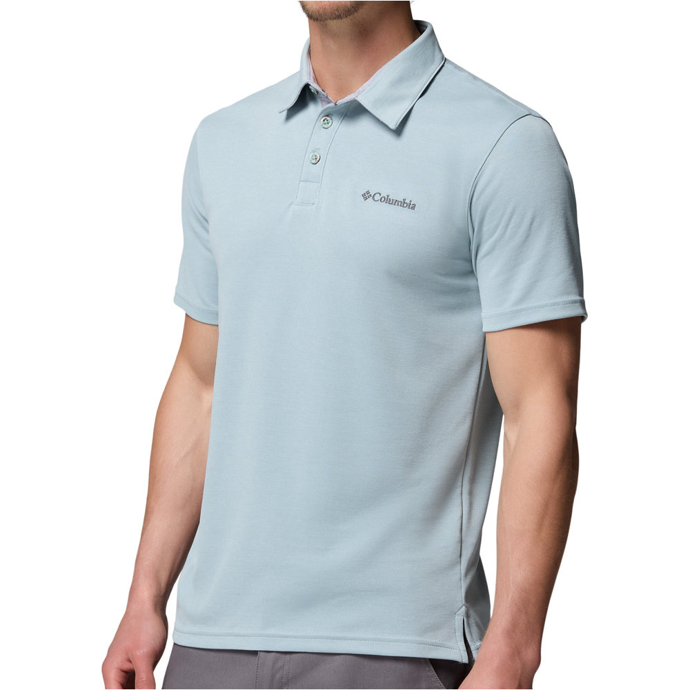 Columbia camiseta montaña manga corta hombre Nelson Point Polo vista detalle