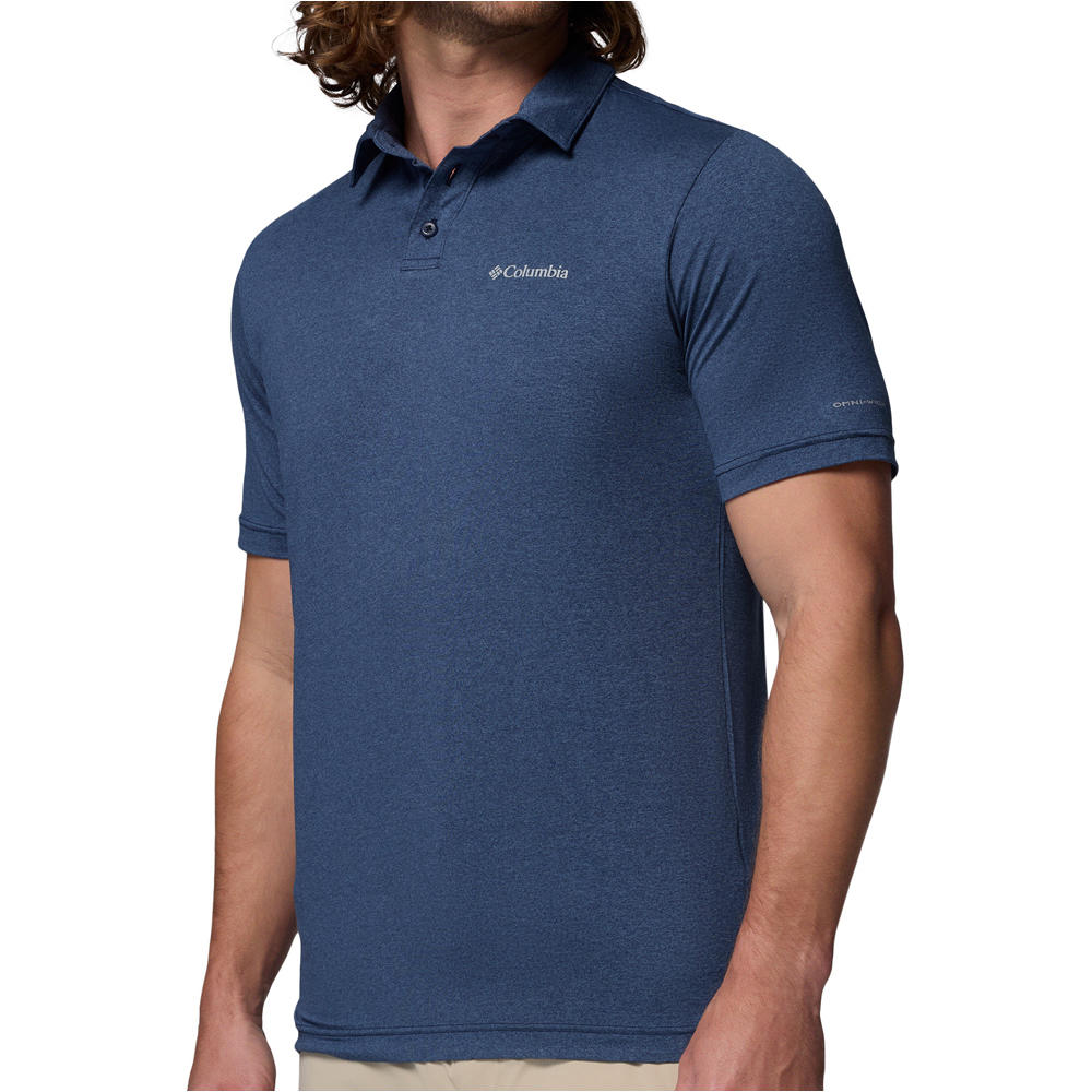 Columbia camiseta montaña manga corta hombre Parsons Point  Polo vista detalle